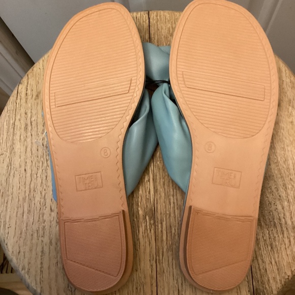 NEW Time and Tru Blue Front KnotBow Slide Sandals with Memory Foam Size 8 - Picture 6 of 6